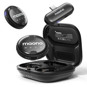 MAONO Wireless Lavalier Microphone for iPhone 15 & Android BNIB